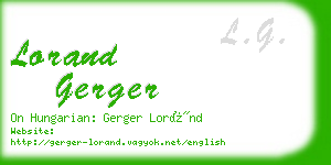 lorand gerger business card